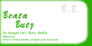 beata butz business card